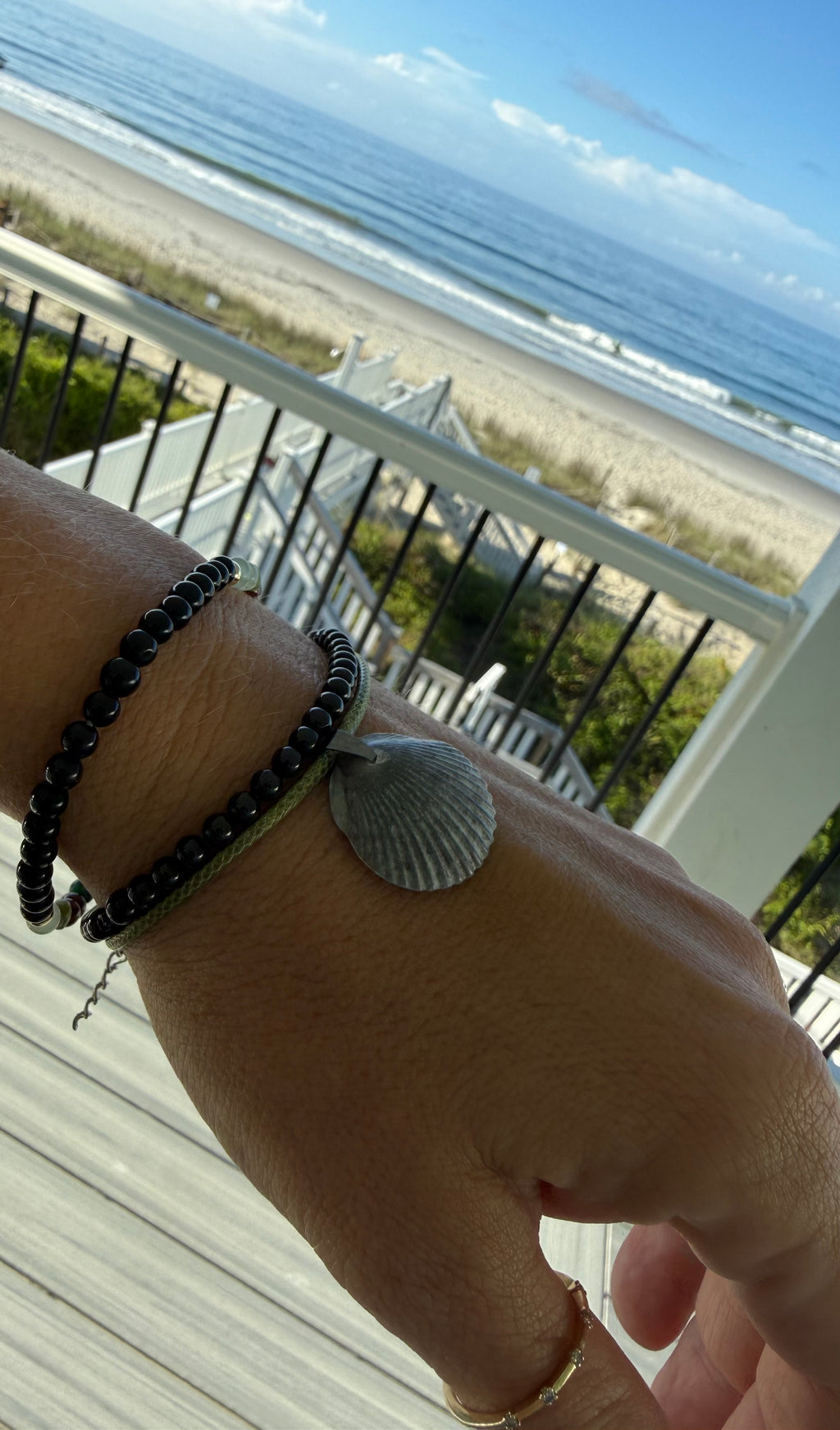 Scallop Shell, Tourmaline & Onyx (#9) set of 3