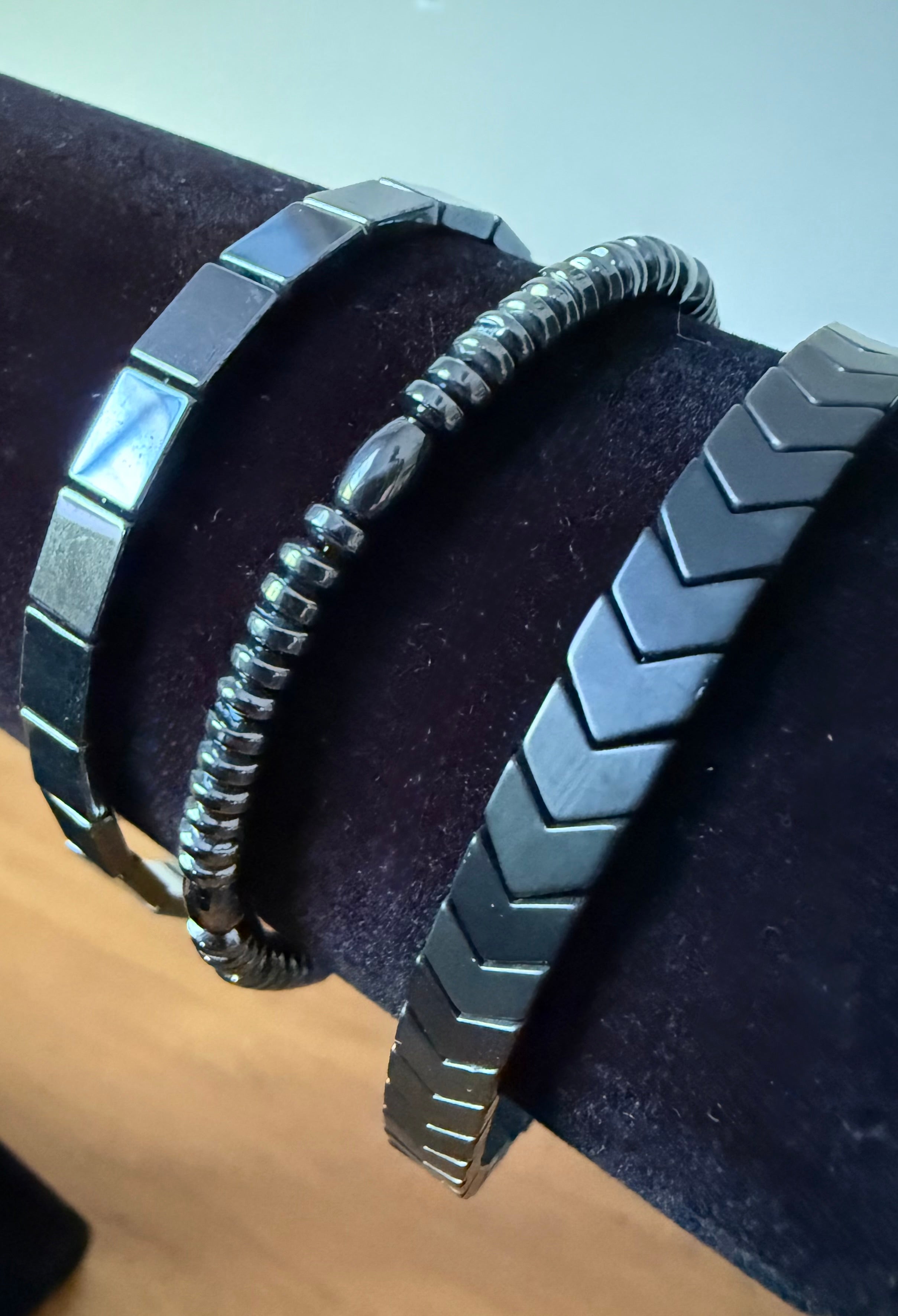 Hematite Plated (#1) set of 3
