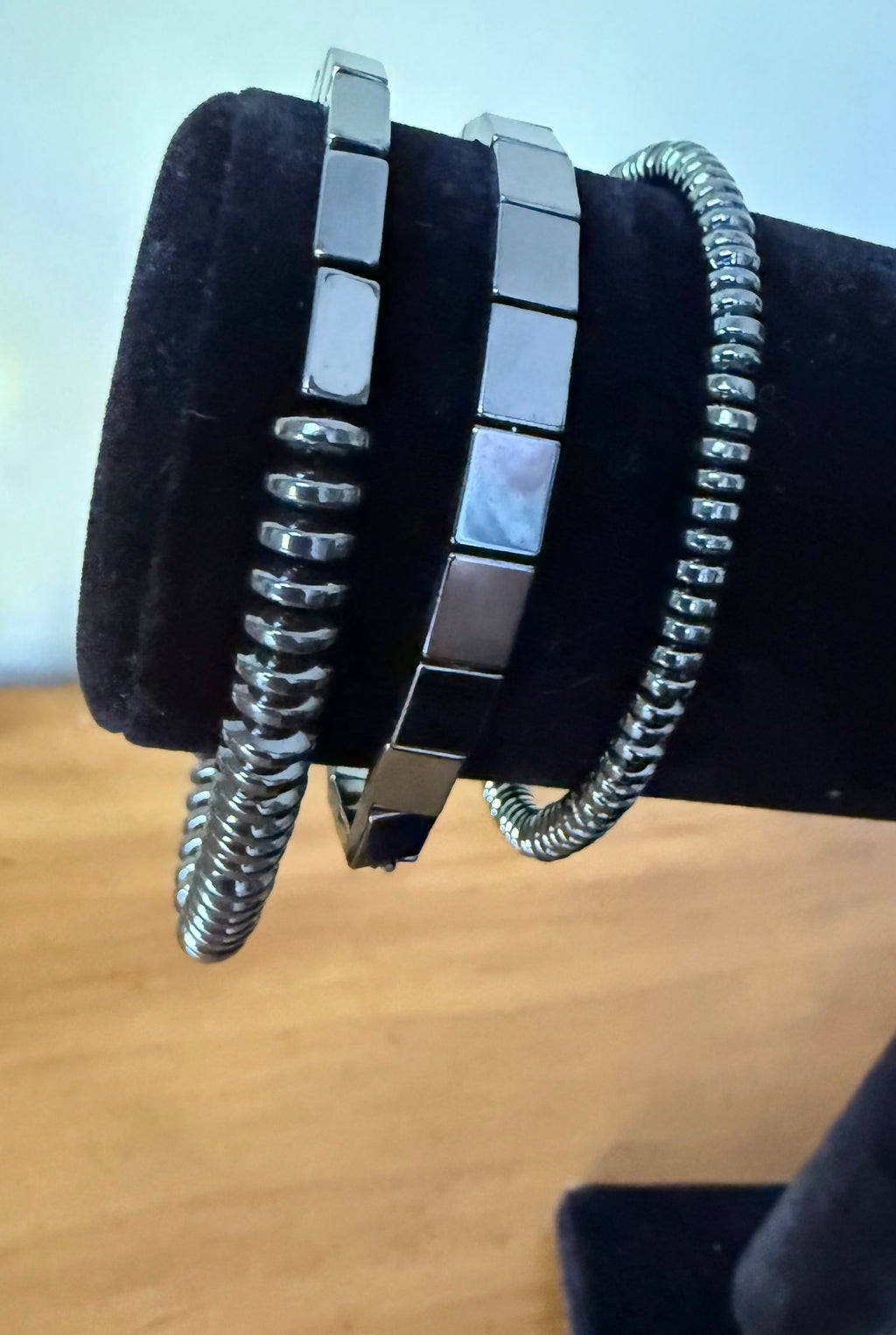 Hematite Plated Round (#2) set of 3