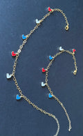 Red, White & Blue Heart Anklet (matching bracelet & keychain available)