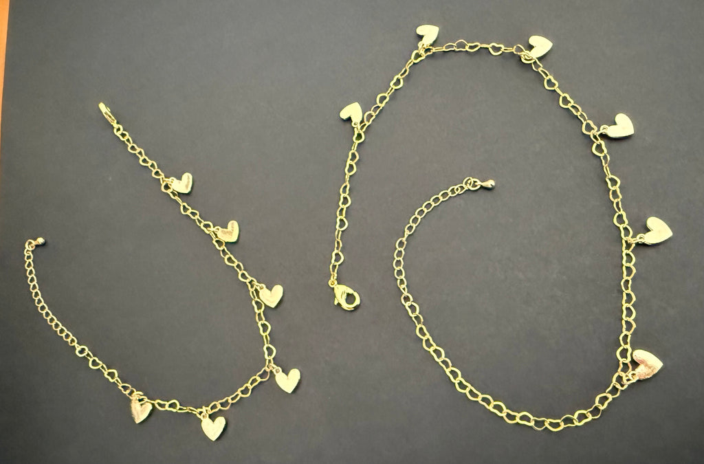 Red, White & Blue Heart Anklet (matching bracelet & keychain available)