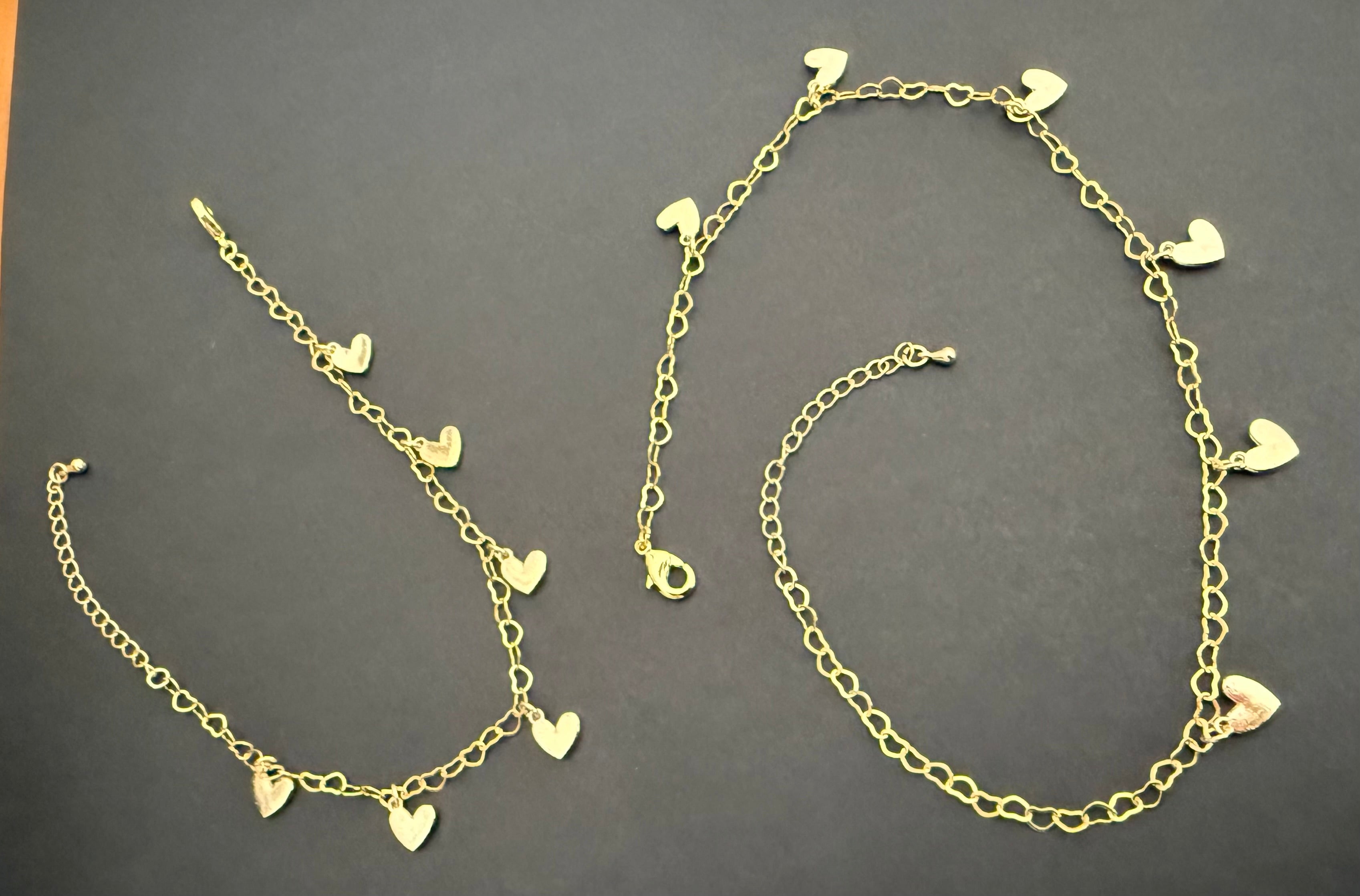 Red, White & Blue Heart Anklet (matching bracelet & keychain available)