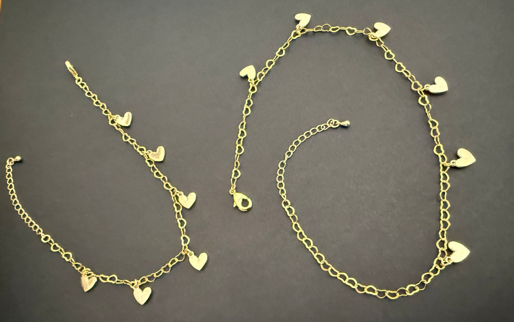 Red, White & Blue Heart Anklet (matching bracelet & keychain available)
