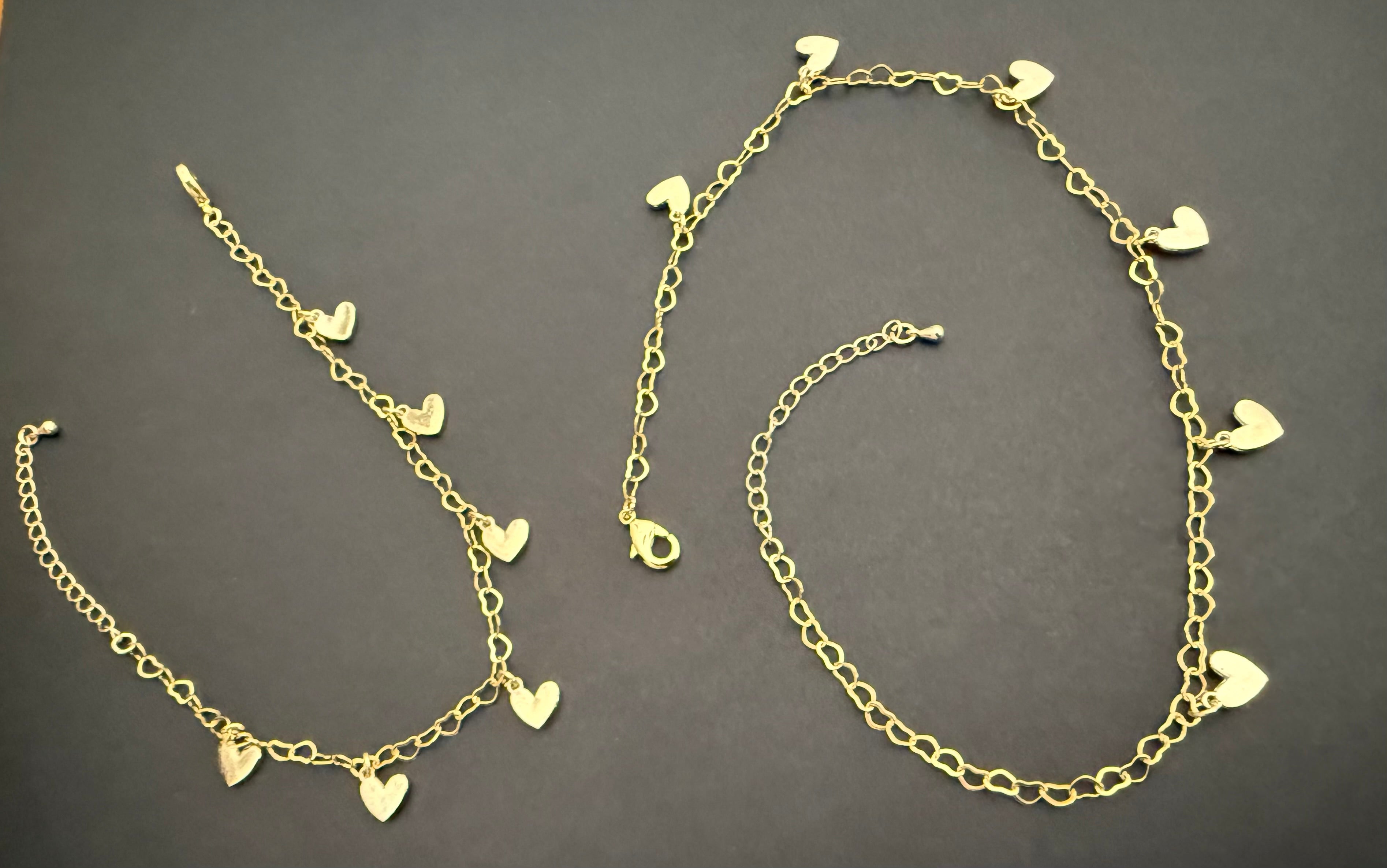 Red, White & Blue Heart Anklet (matching bracelet & keychain available)