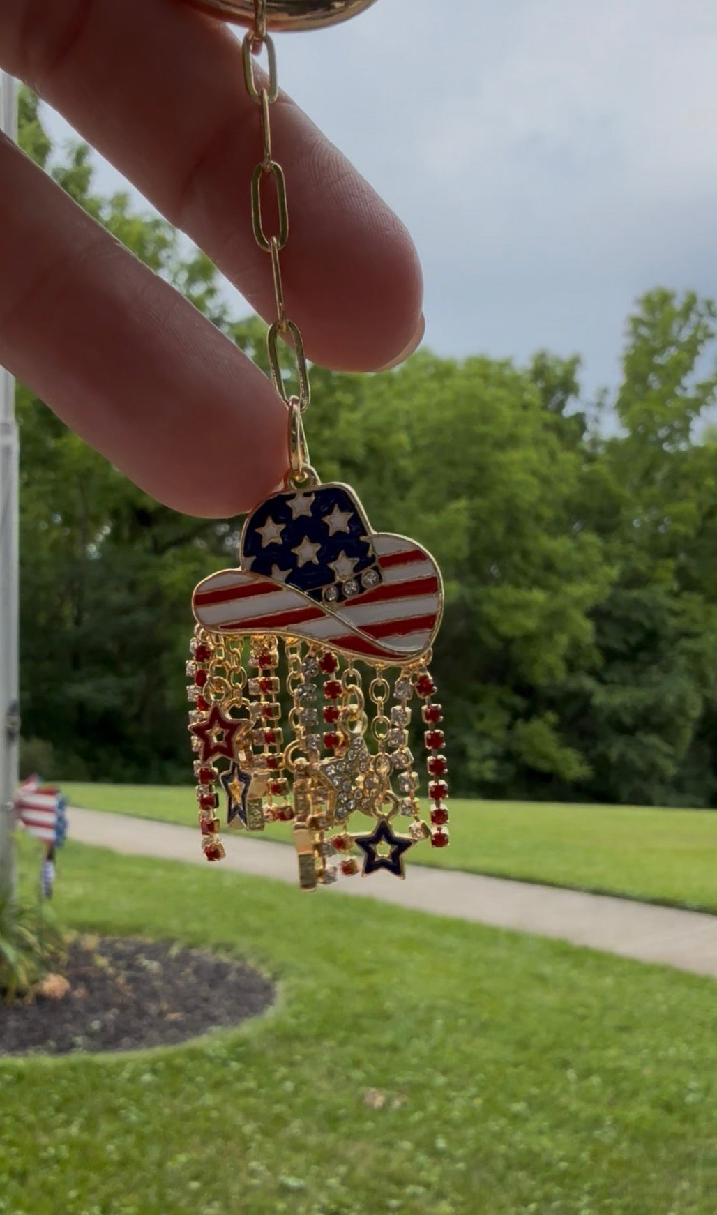 Cowboy Hat USA Keychain