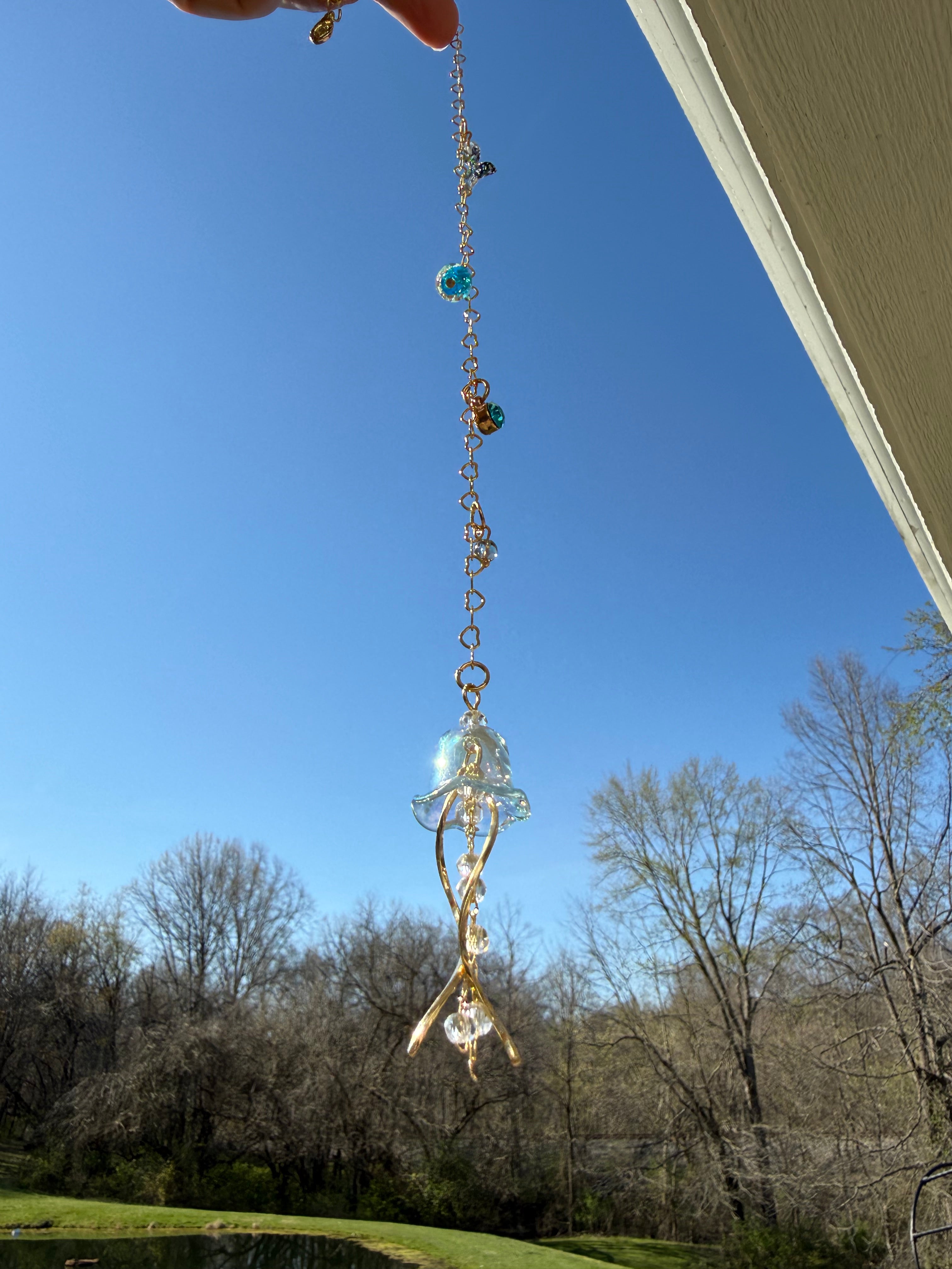 Jellyfish Car Charm or Bag Chain 15”