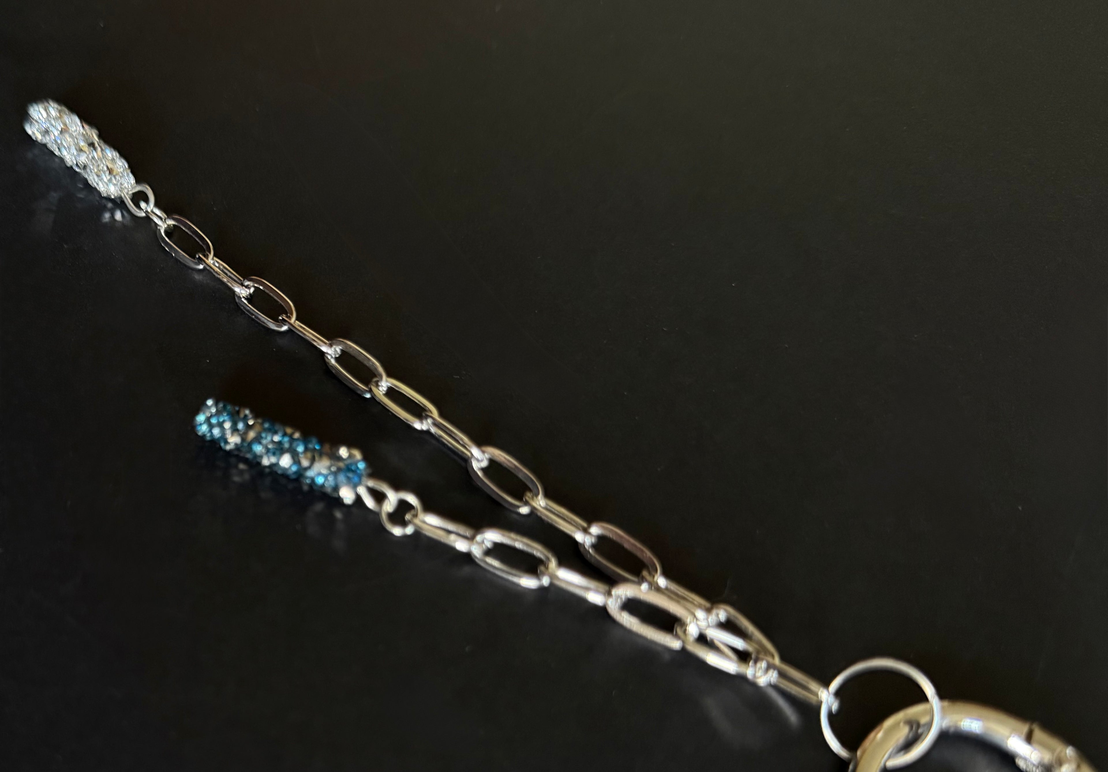 Silver & Blue, Bag Charm or Keychain