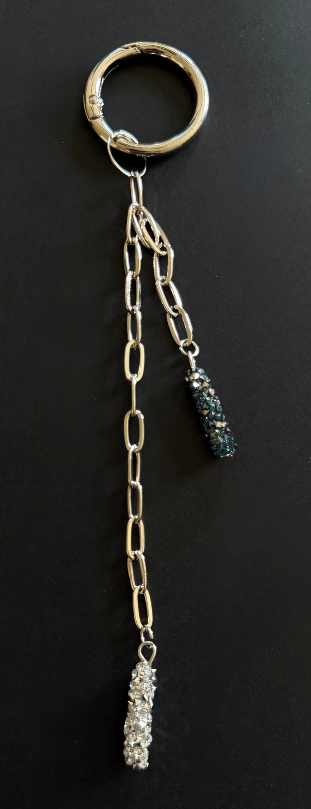 Silver & Blue, Bag Charm or Keychain