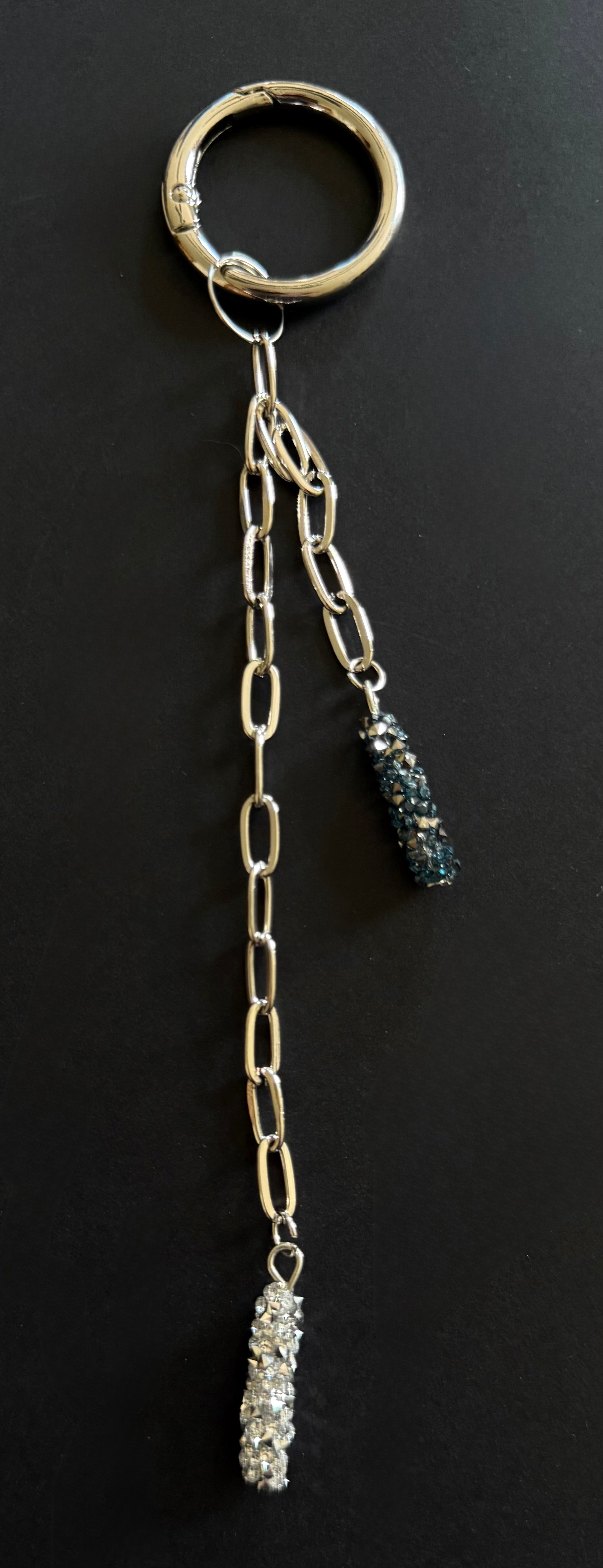 Silver & Blue, Bag Charm or Keychain