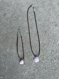 Necklace (set option) ~ Pink Shell, Brown Cord