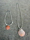 Orange Shell, Necklace - White Rope (set option)