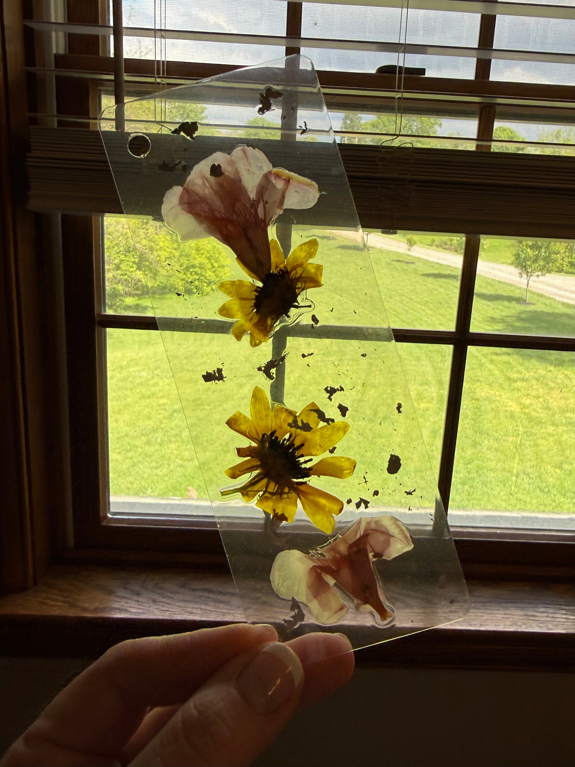 Yellow & Pink flower bookmark