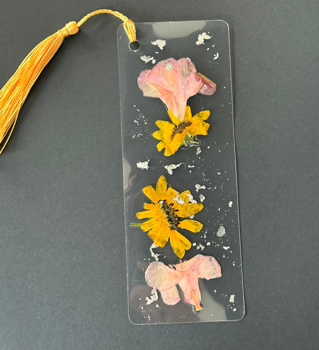 Yellow & Pink flower bookmark