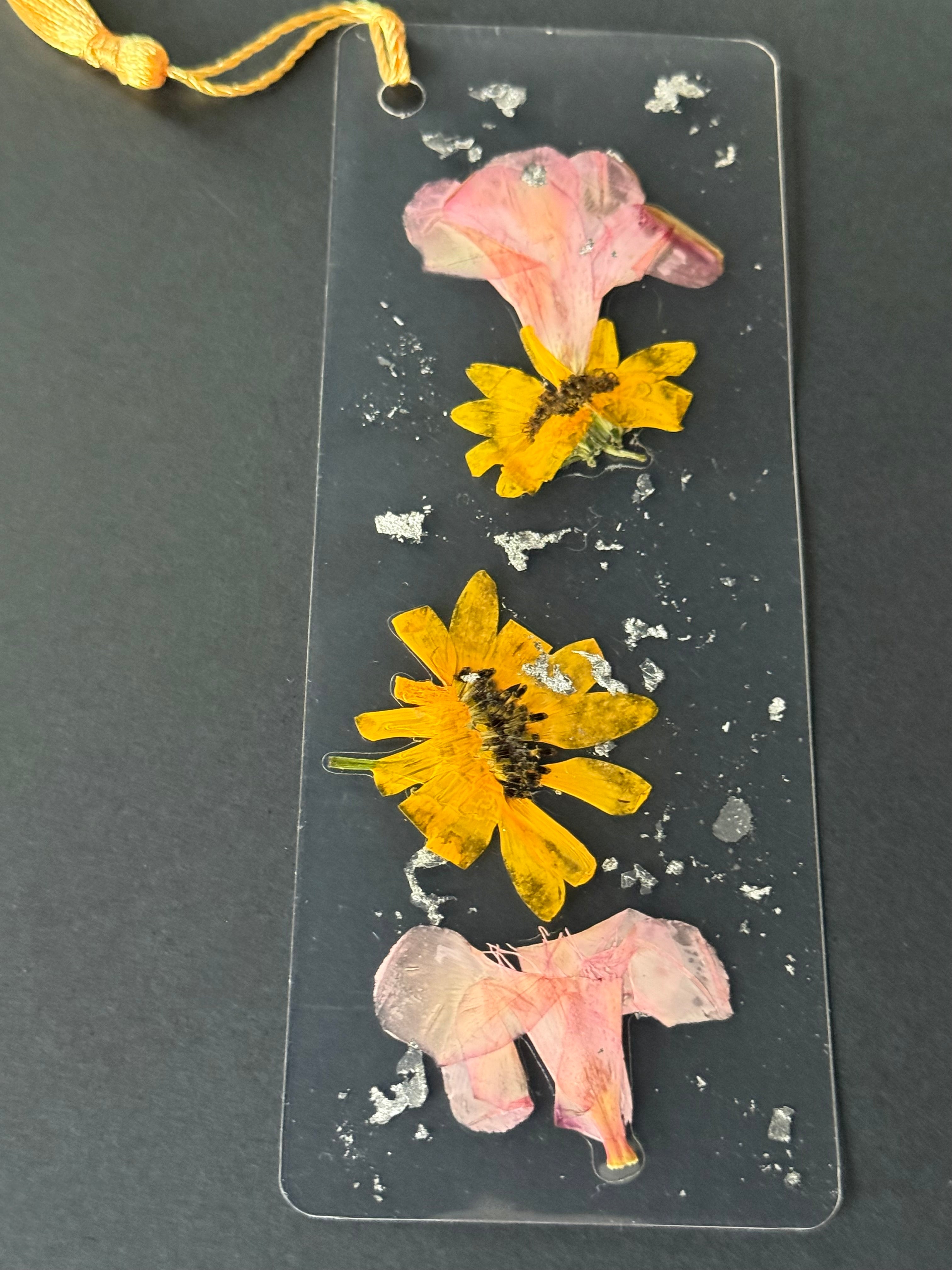 Yellow & Pink flower bookmark
