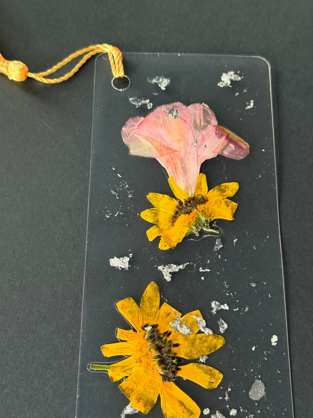 Yellow & Pink flower bookmark