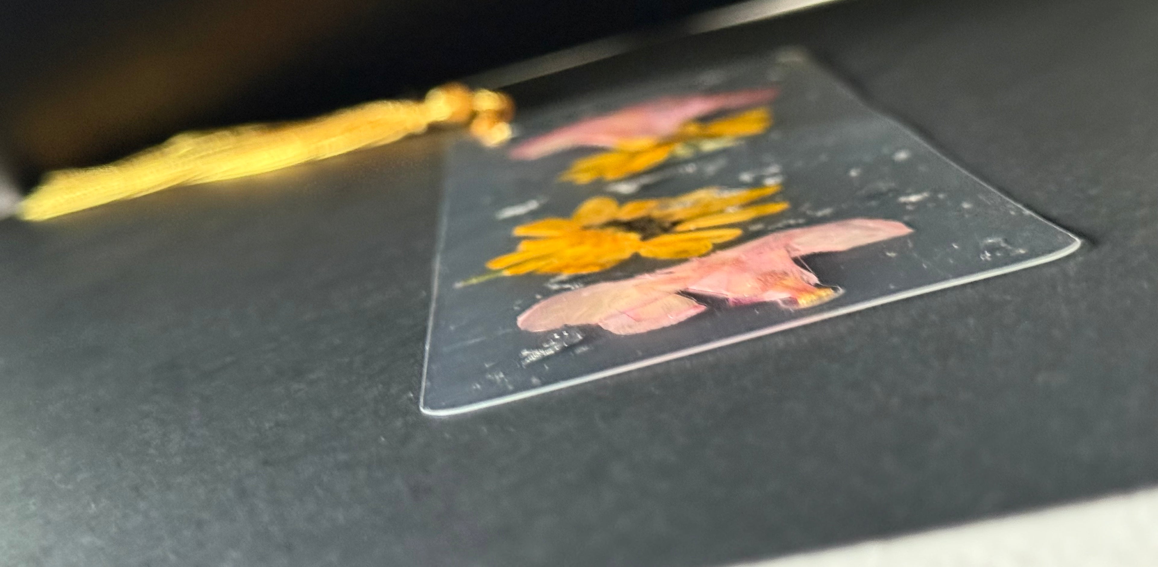 Yellow & Pink flower bookmark