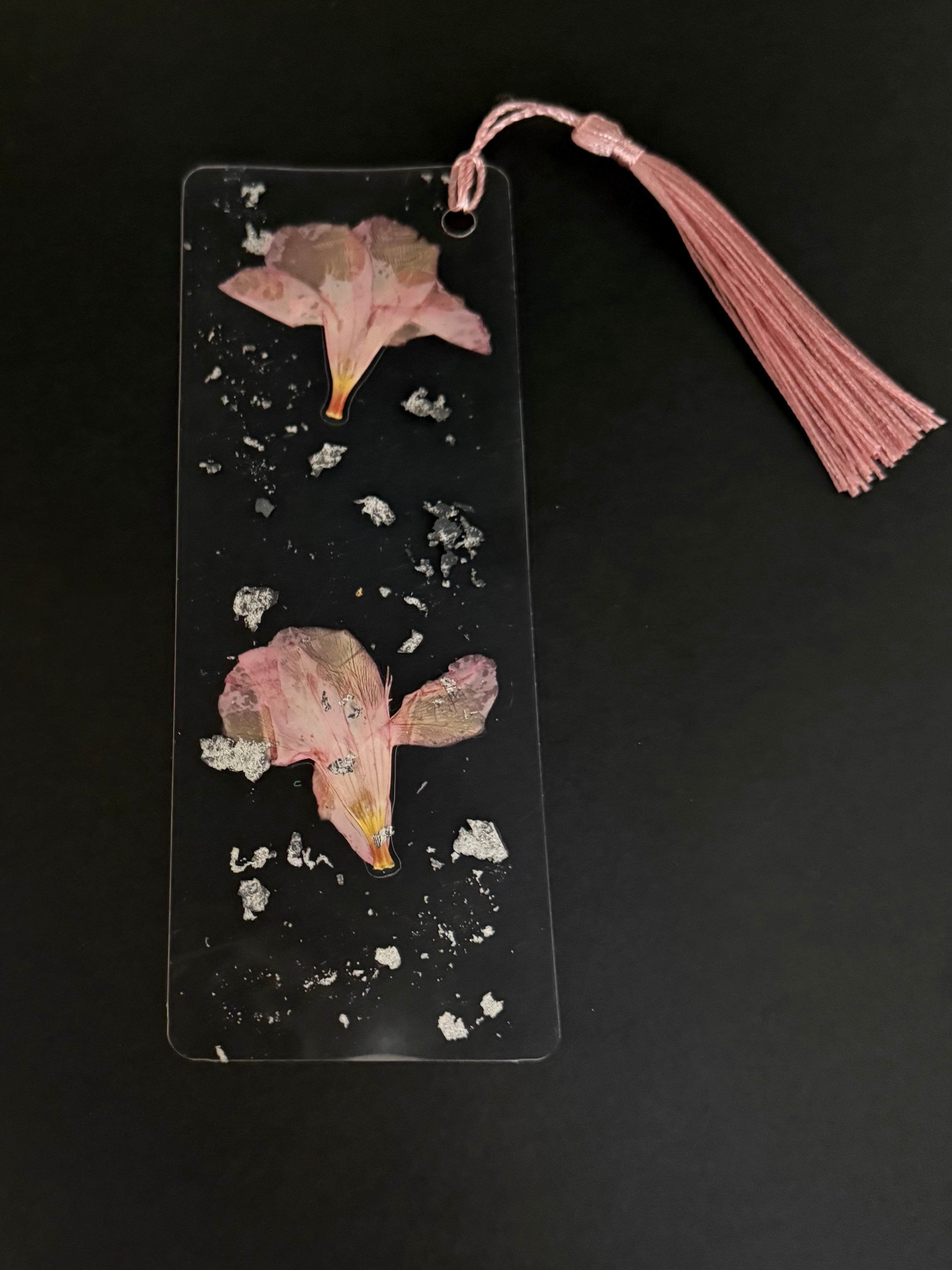 Pink flower bookmark
