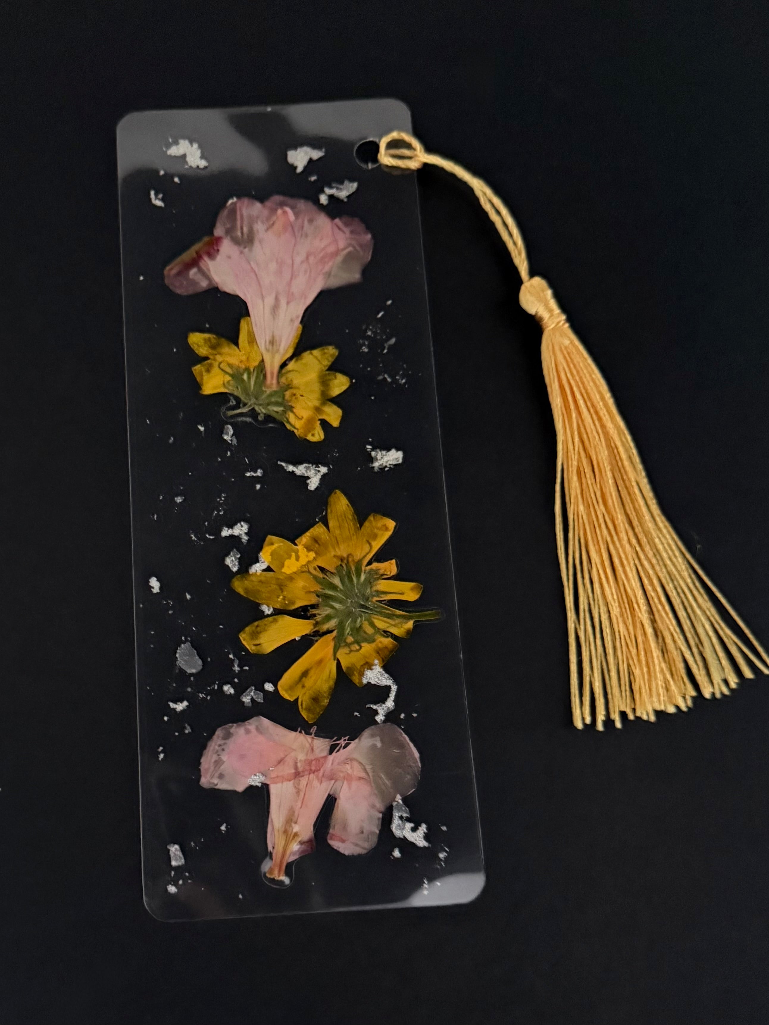 Yellow & Pink flower bookmark