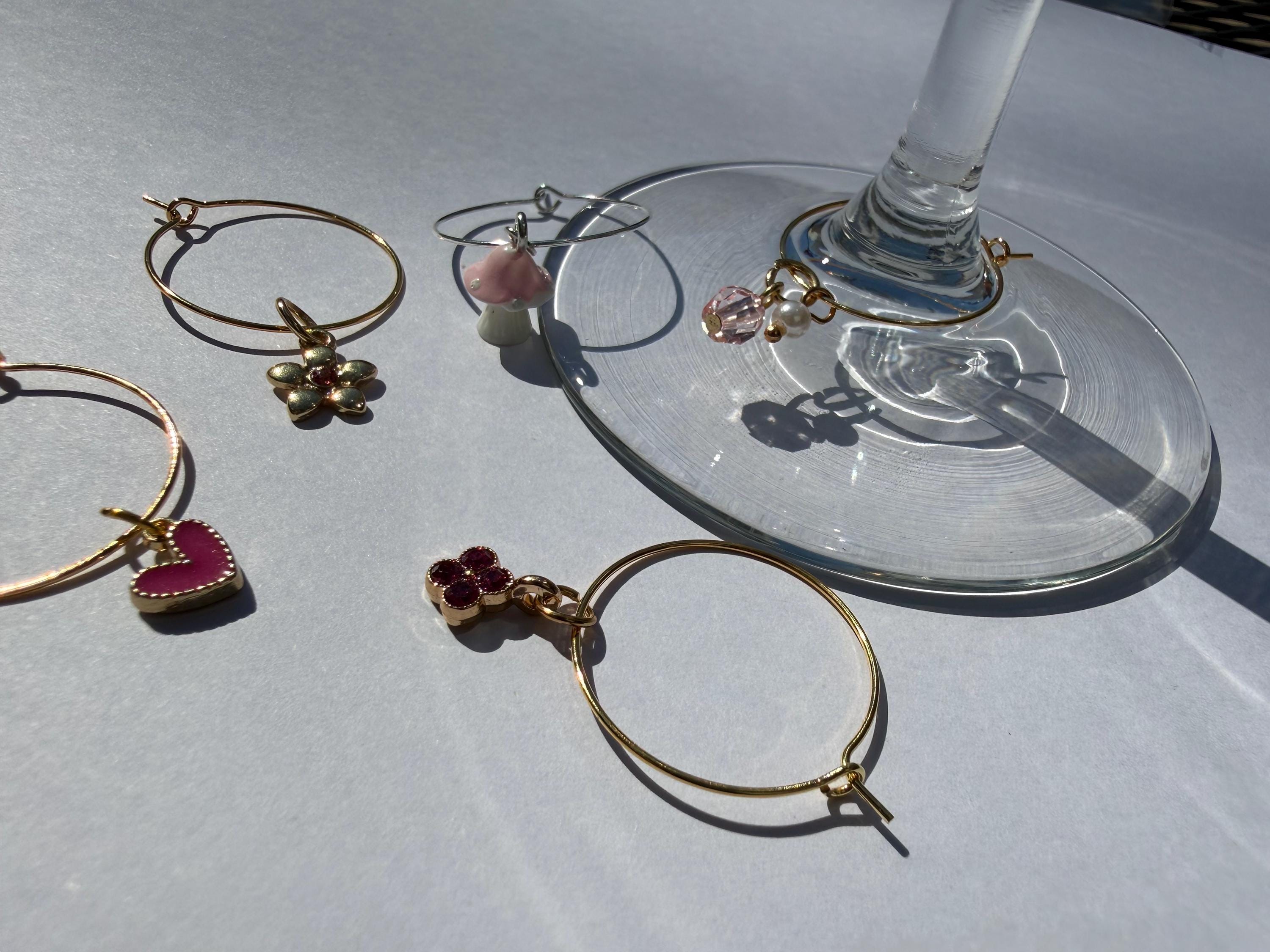 Pink Lover Wine Glass Charms (Set of 5)