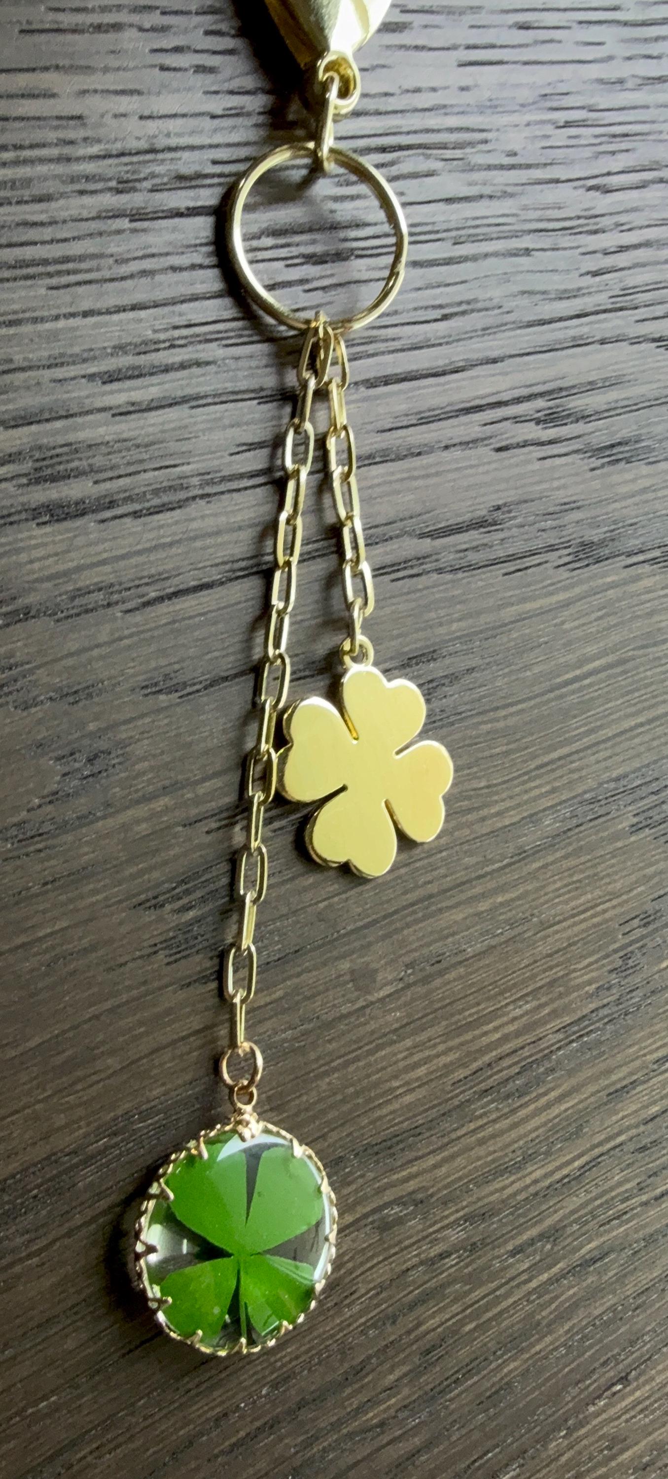 4 Leaf Clover, Keychain or Bag Charm
