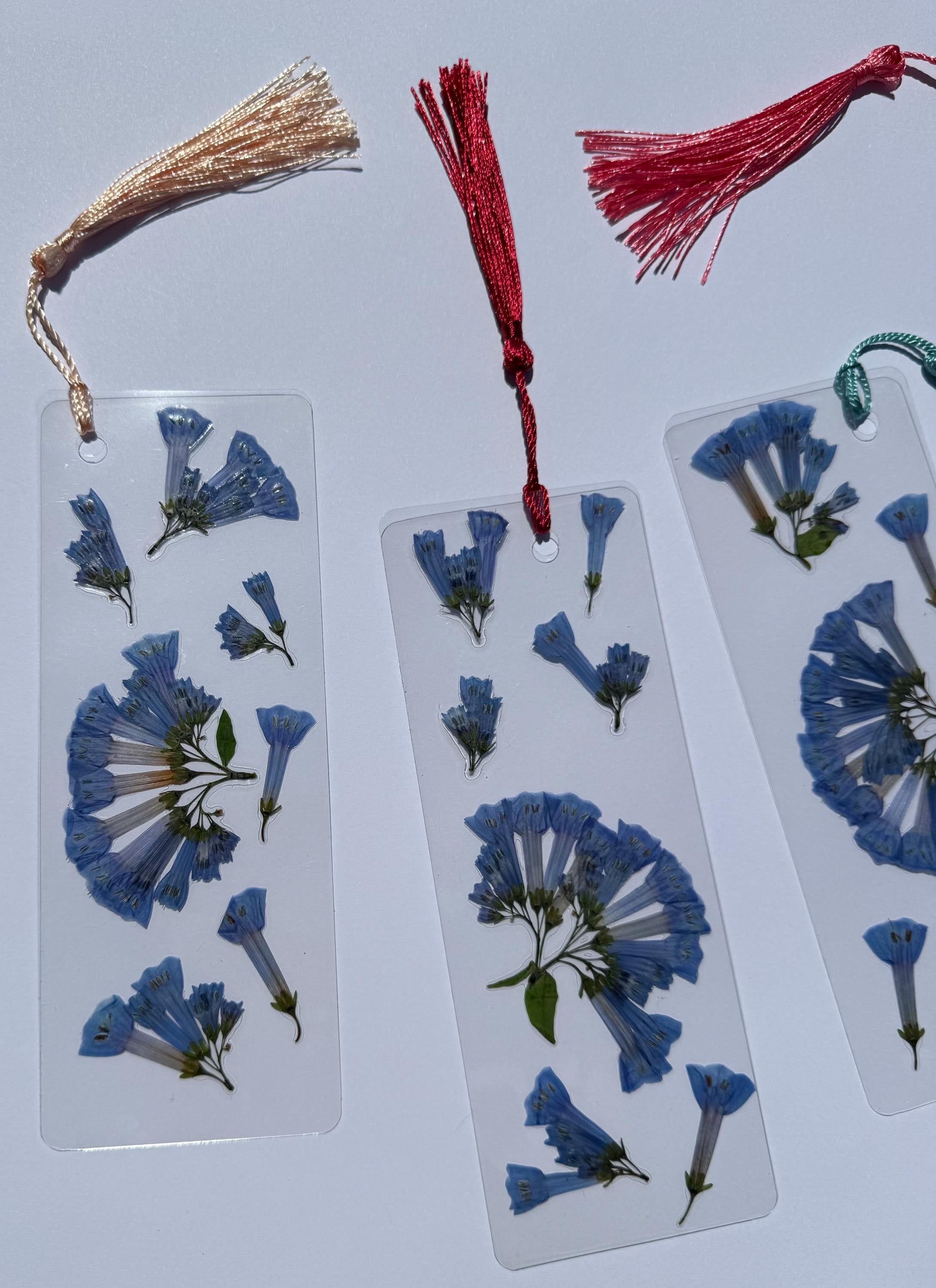 Flower Bookmarks - Blue Bell Pressed Flowers