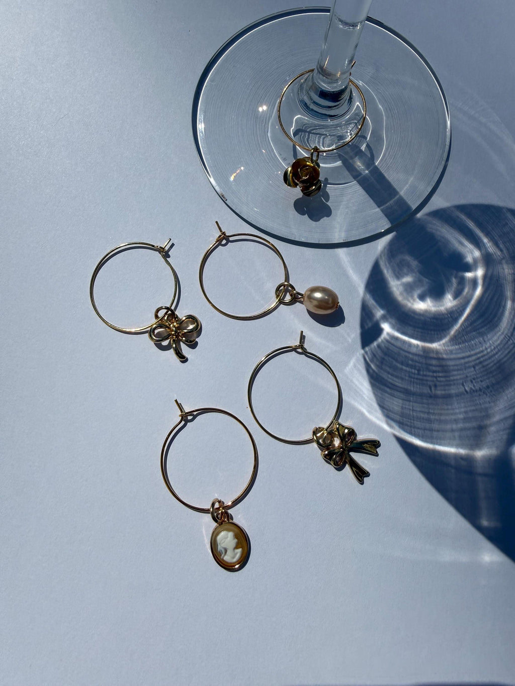 Gold Wine Glass Charms (Set of 5)