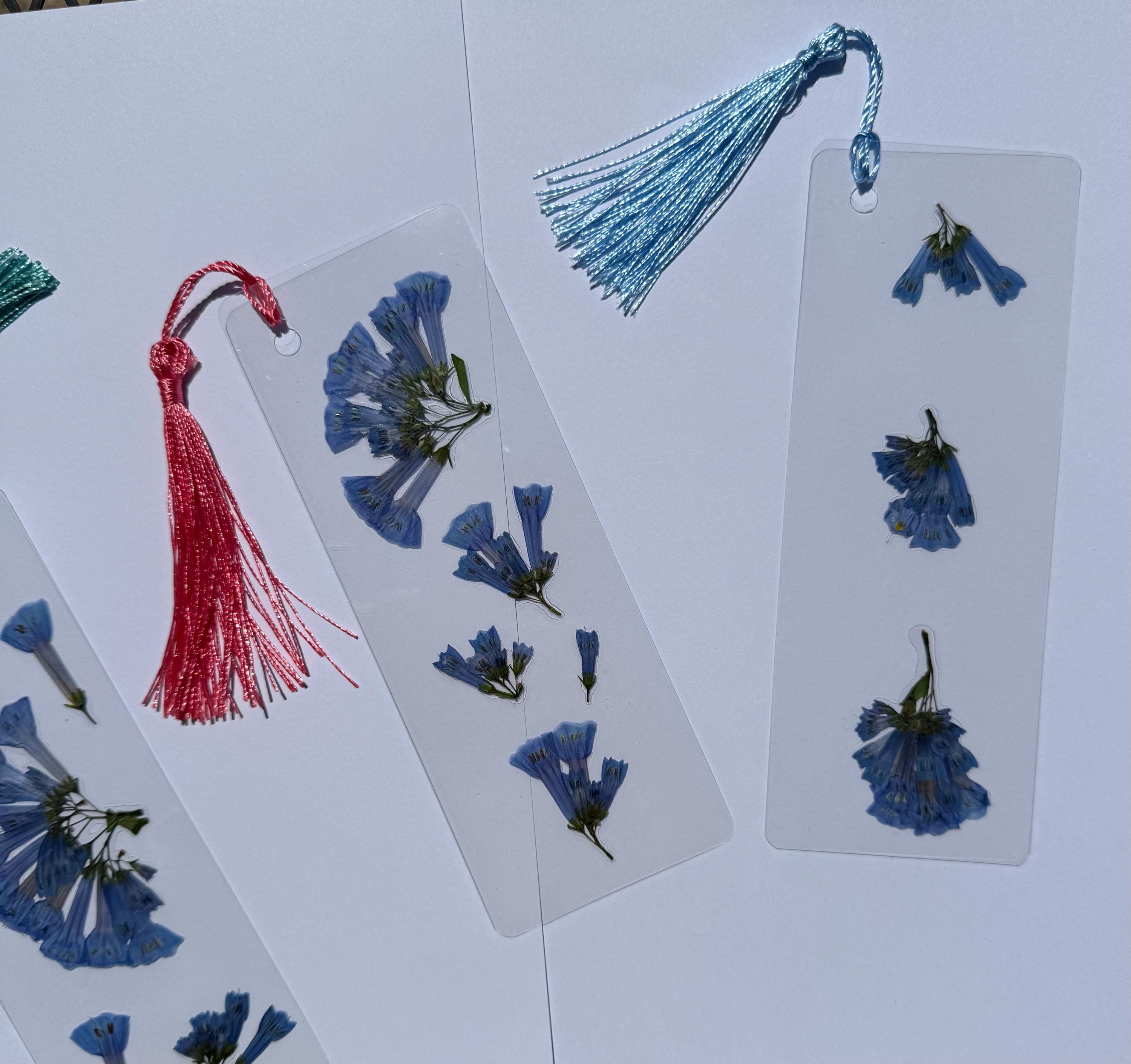 Flower Bookmarks - Blue Bell Pressed Flowers