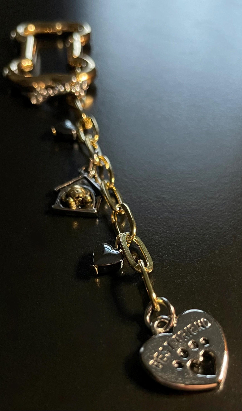 Best Friend Paw Print, Key Chain with Crystal Dog Bone