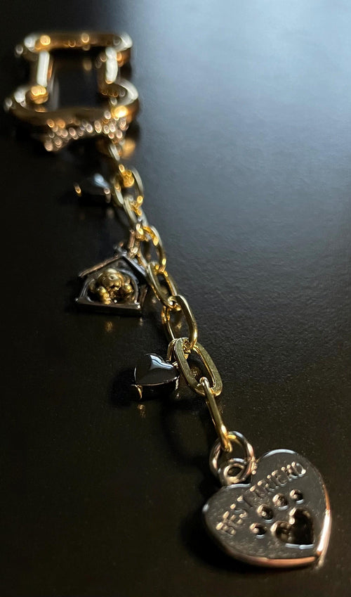 Best Friend Paw Print, Key Chain with Crystal Dog Bone