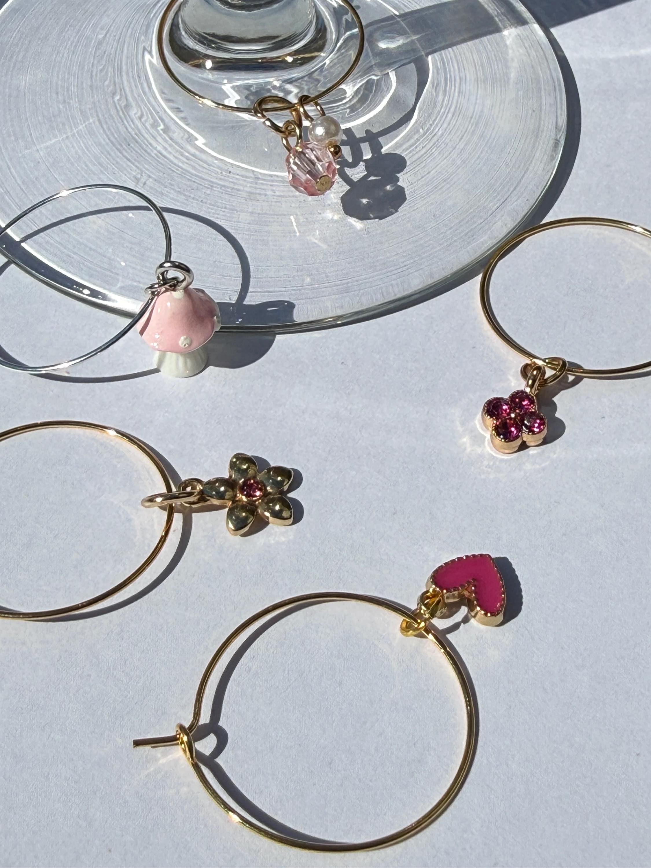 Pink Lover Wine Glass Charms (Set of 5)
