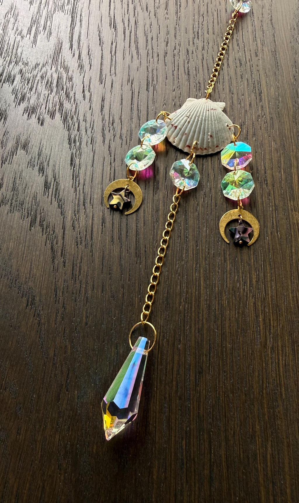 Stars Suncatcher with Scallop Shell