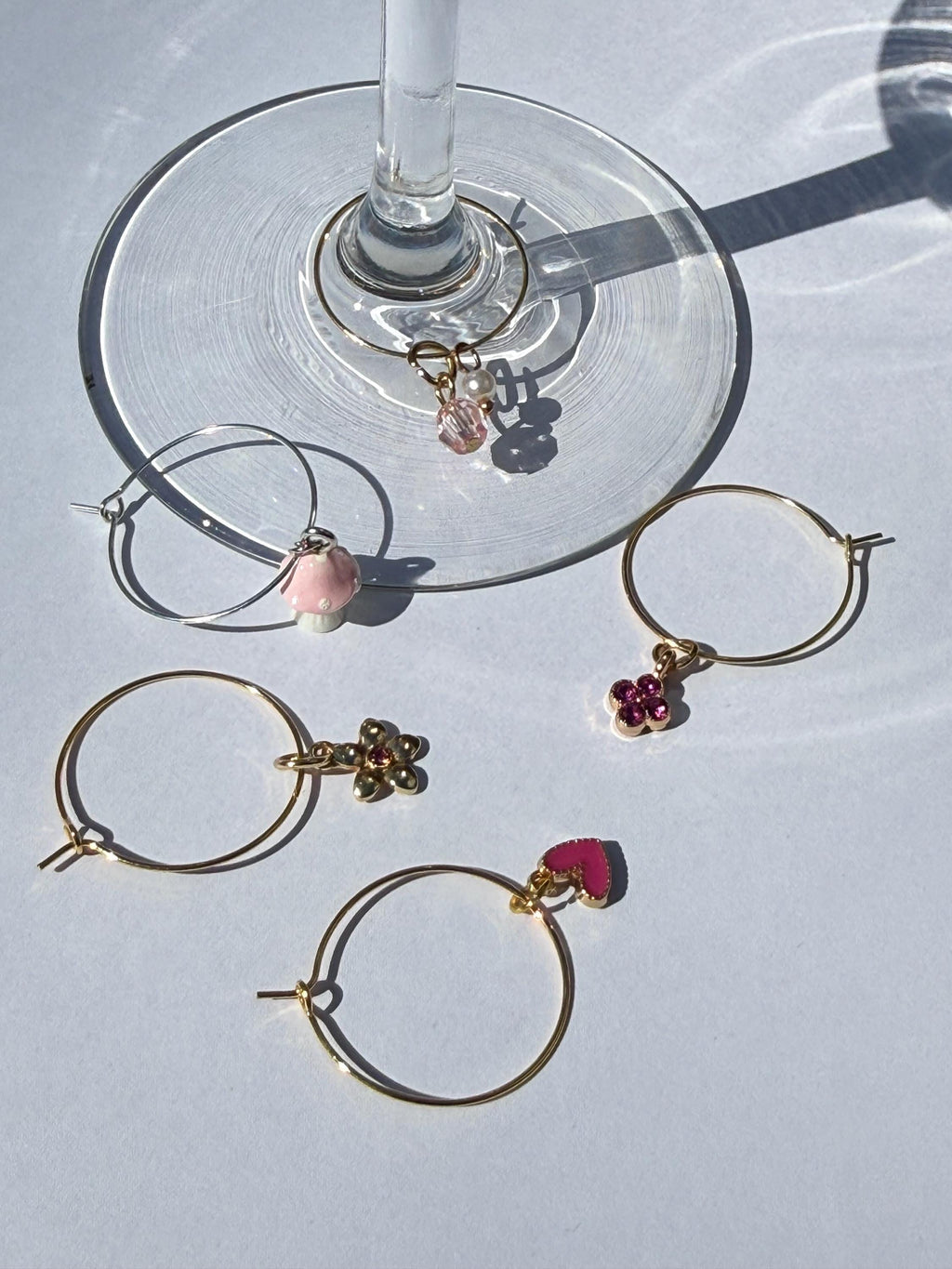 Pink Lover Wine Glass Charms (Set of 5)