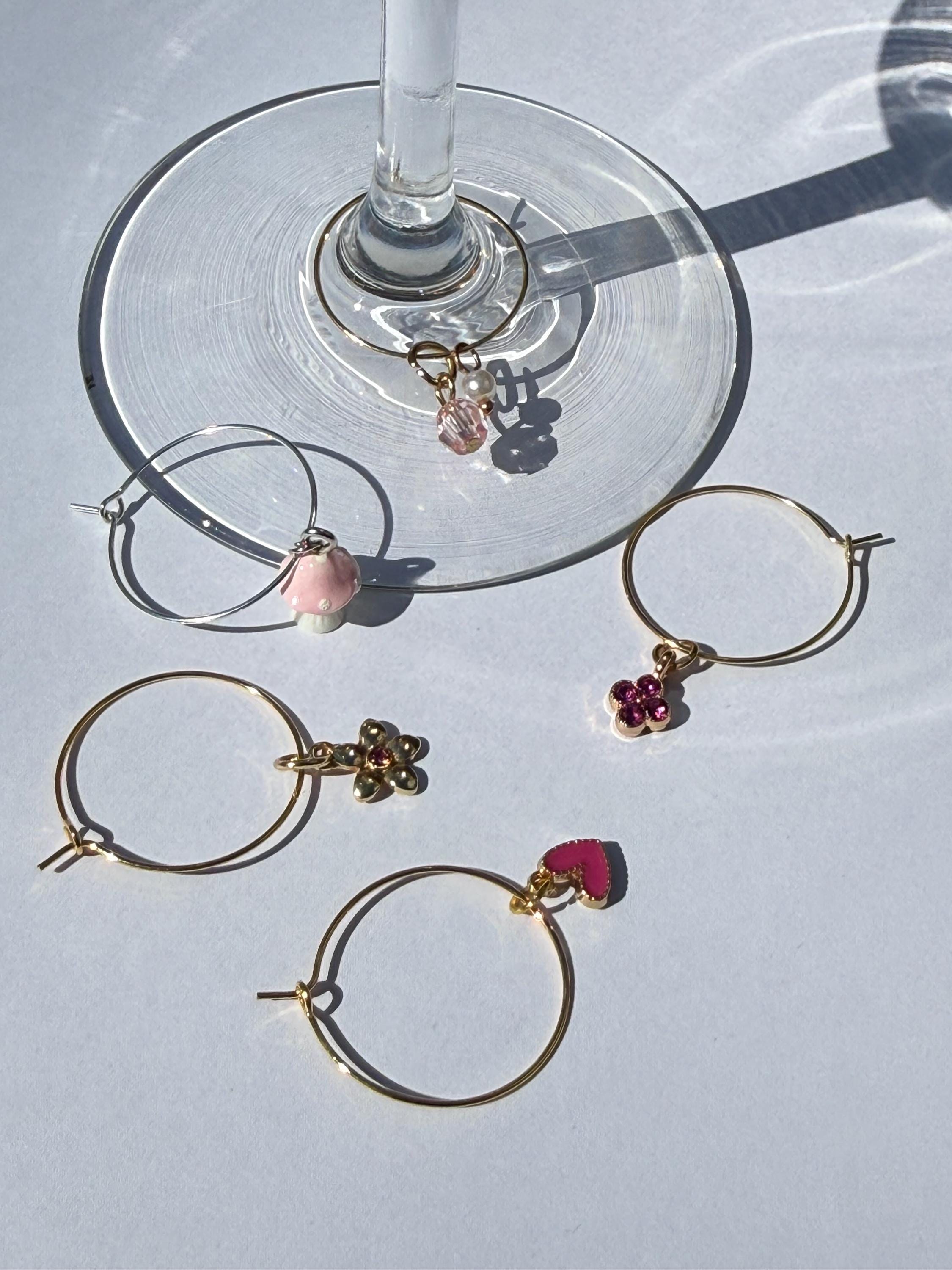 Pink Lover Wine Glass Charms (Set of 5)