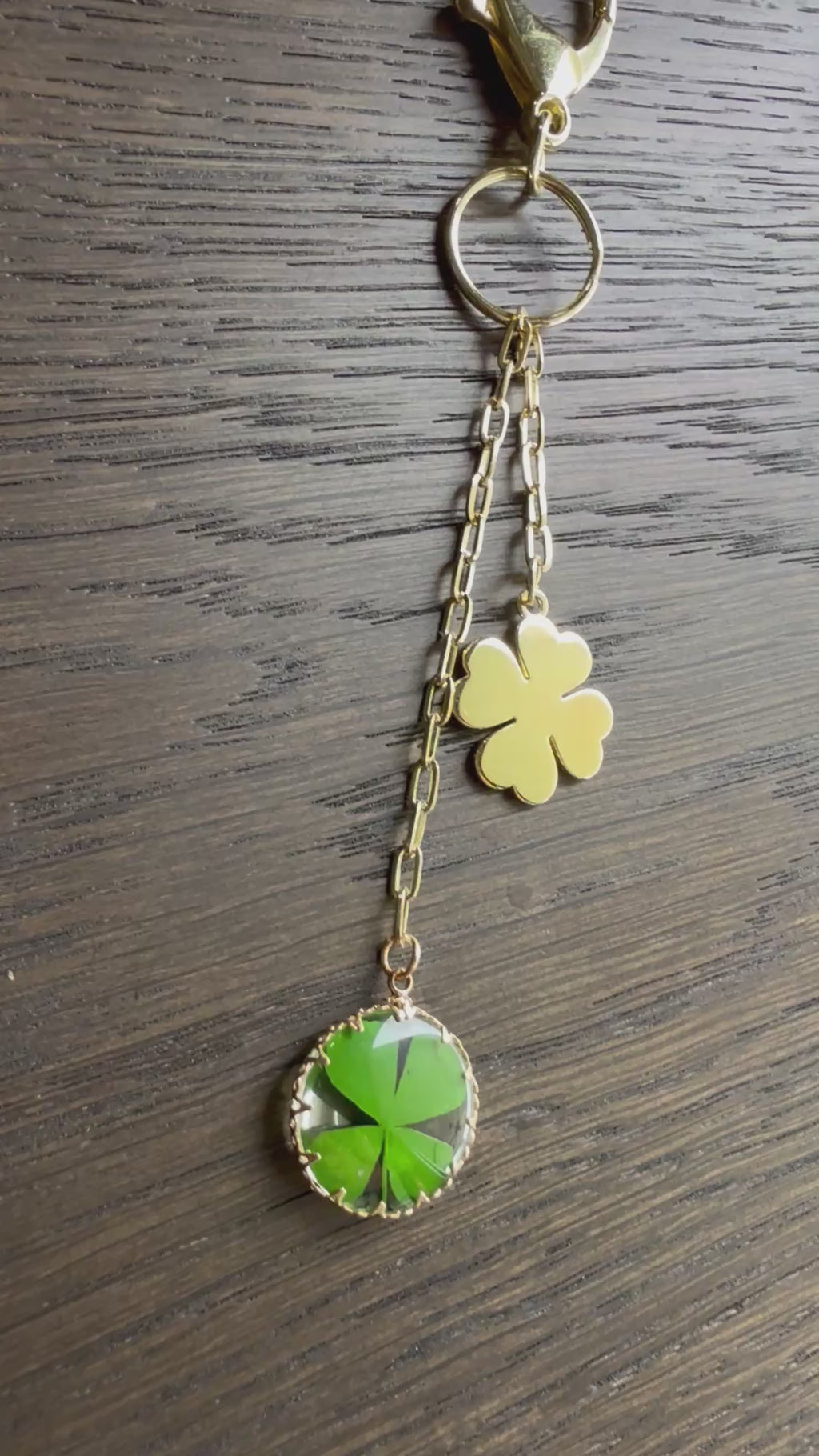 4 Leaf Clover, Keychain or Bag Charm