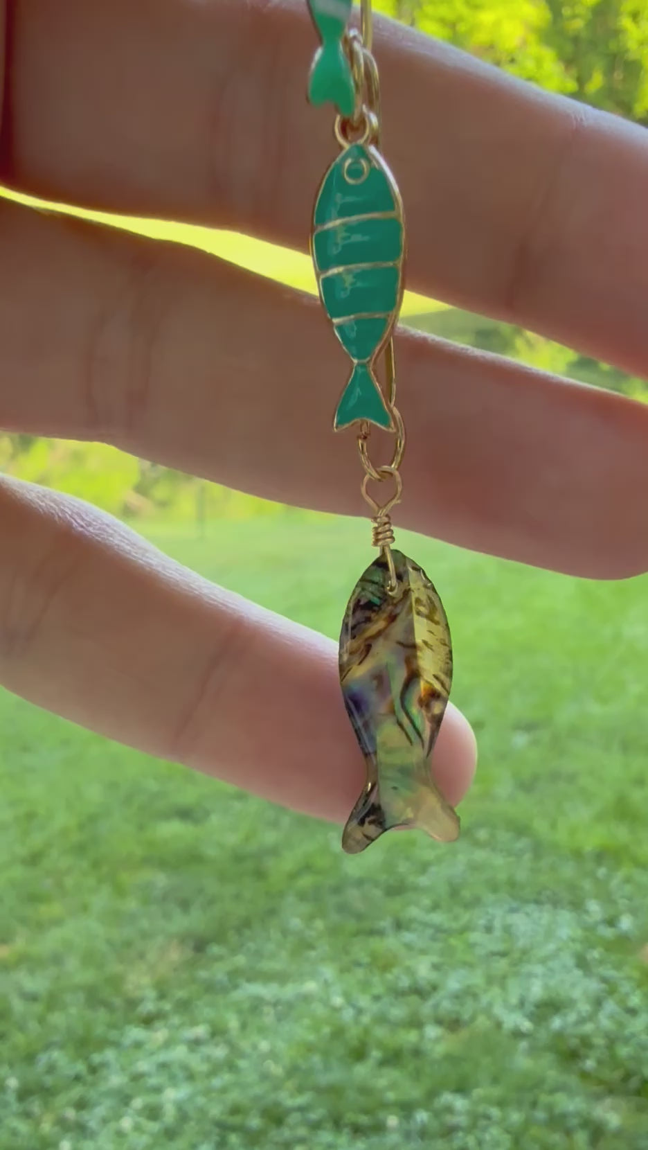 Turquoise & Gold ~ Fishing Gear Charm