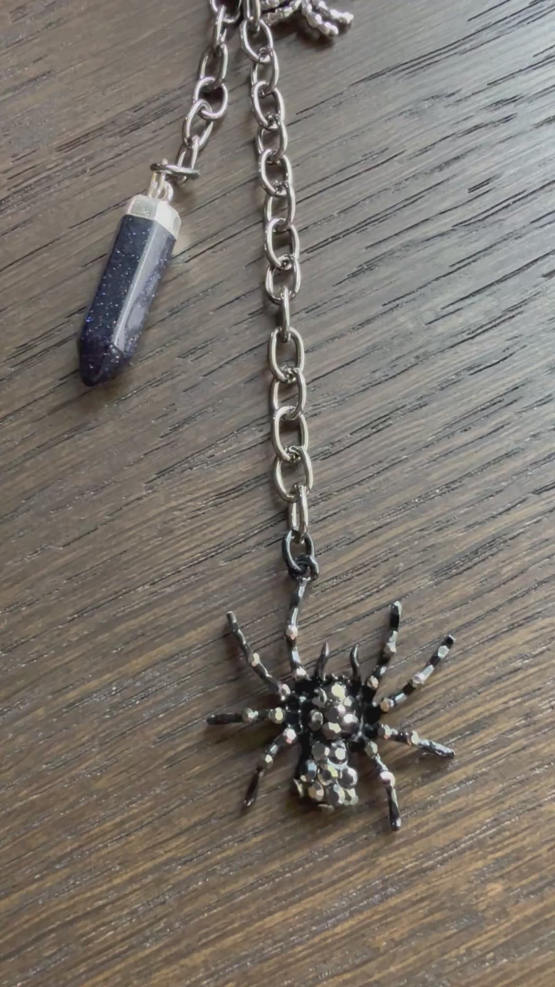 Black Rhinestone Spider w/ Crystal, Bag Charm or Keychain … Perfect for your traveling bag!