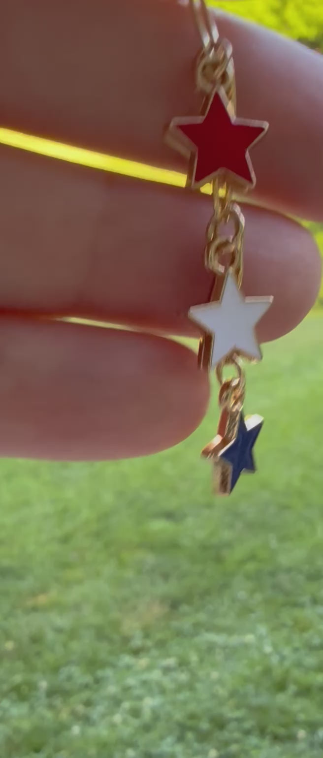 Red, White & Blue Stars ~ Bag Charm