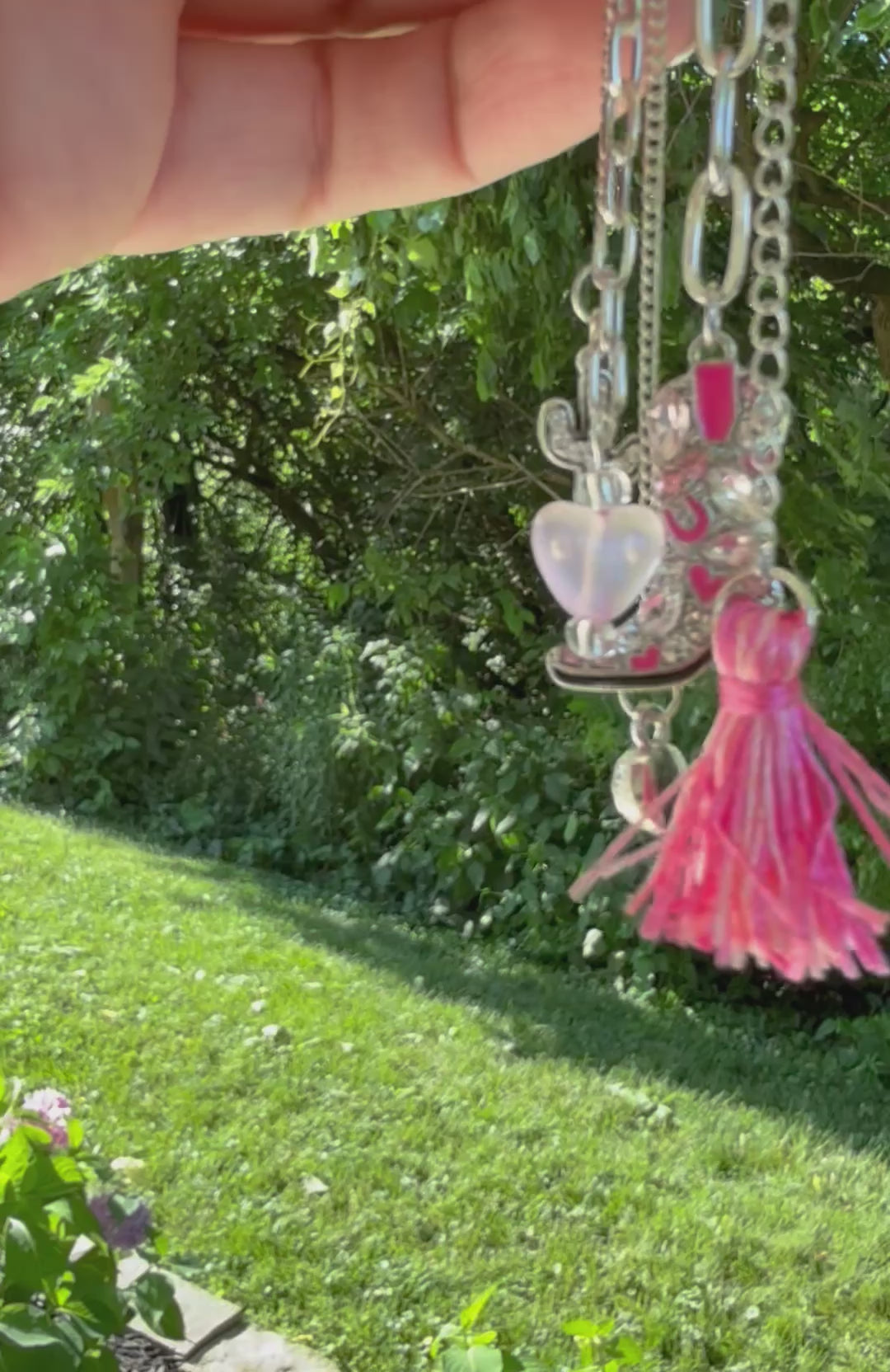Pink Fringe Cowgirl Key Chain or Bag Charm