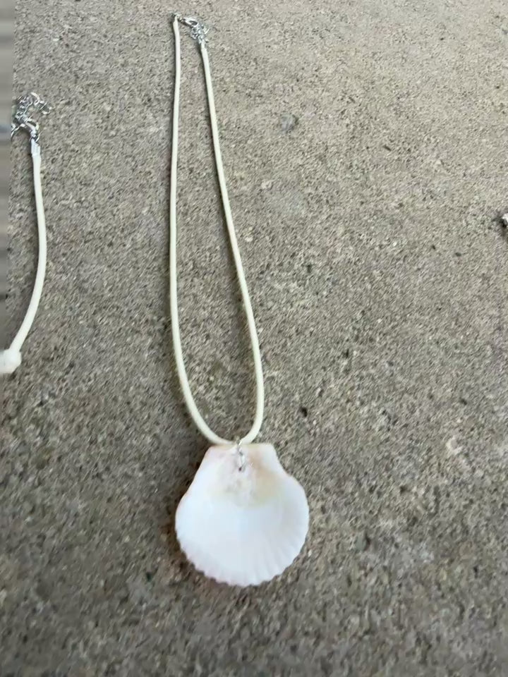 Orange Shell, Bracelet/Anklet - White Rope (set option)
